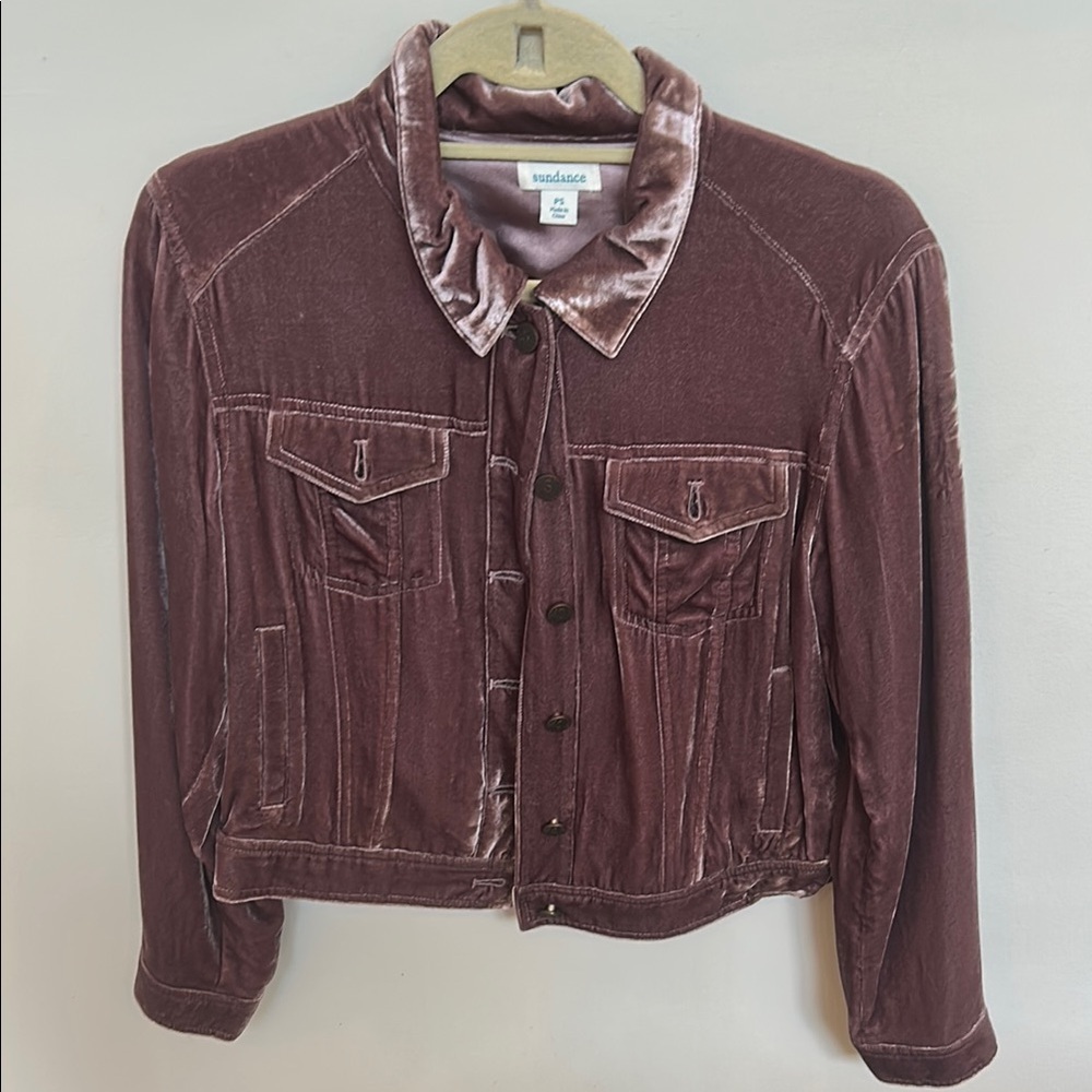 Sundance Purple Cropped Velvet Jacket